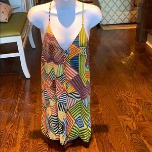 Alice + Olivia mini multicolored silk dress